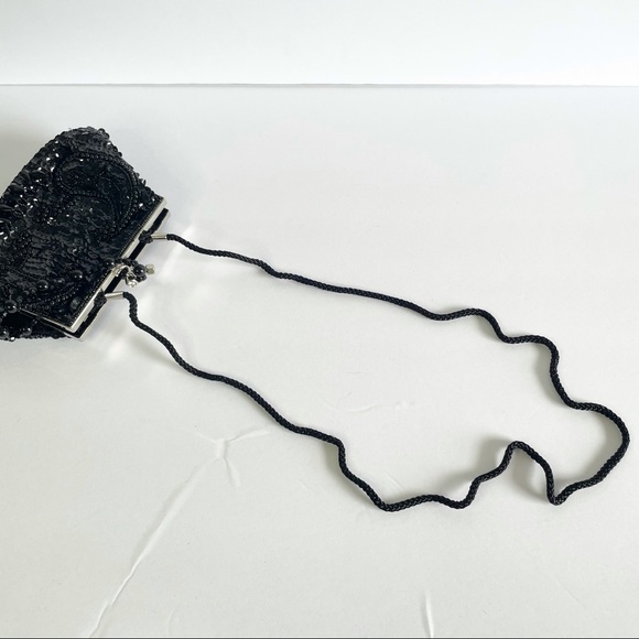 Kate Landry Black Sequin Evening Wristlet Hand Bag - Picture 11 of 15